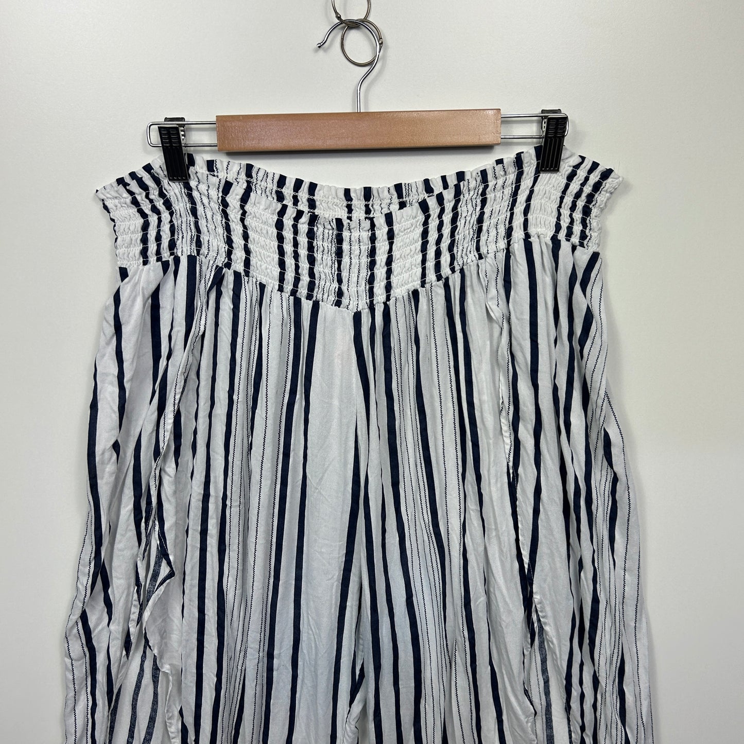 Primark Pants Size 14 Large Black Black Striped Front Spilt
