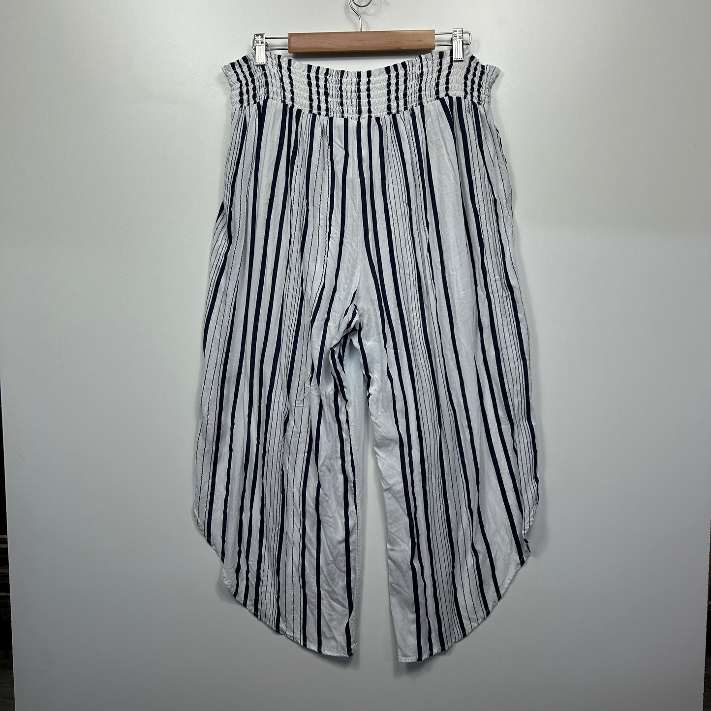 Primark Pants Size 14 Large Black Black Striped Front Spilt