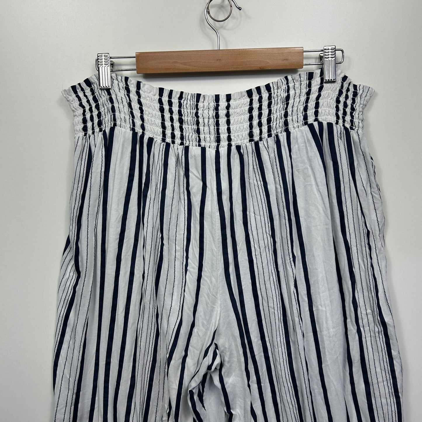 Primark Pants Size 14 Large Black Black Striped Front Spilt