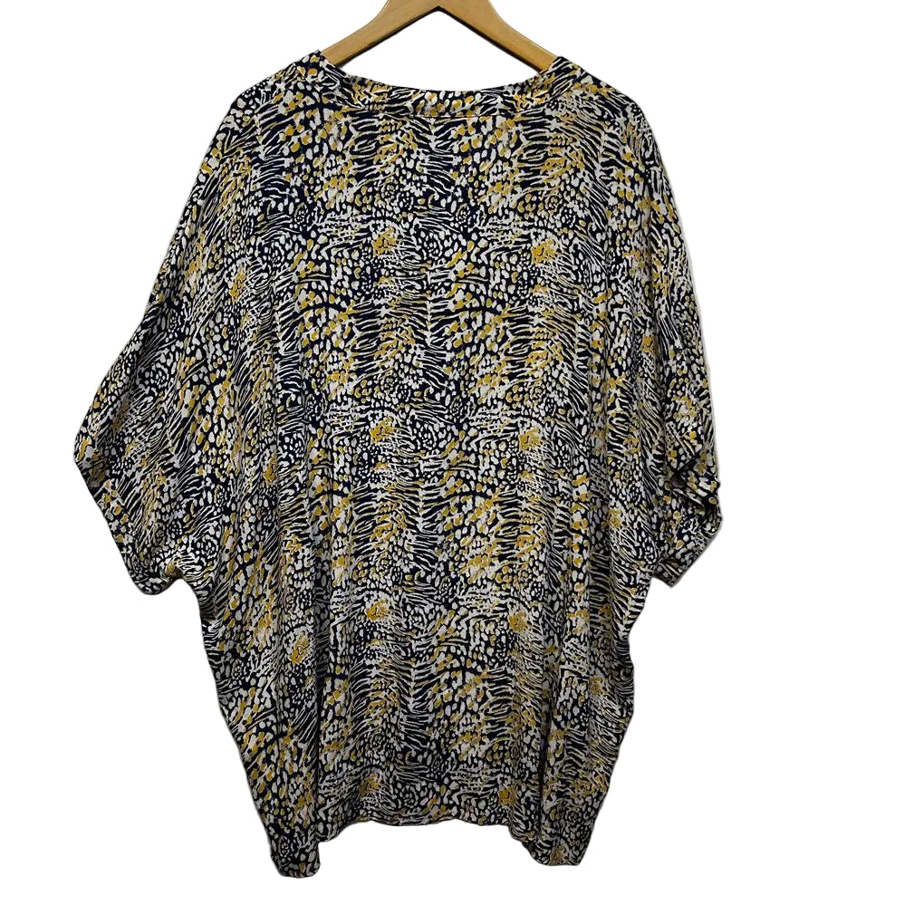 Sara Navy Print Top - Size 22