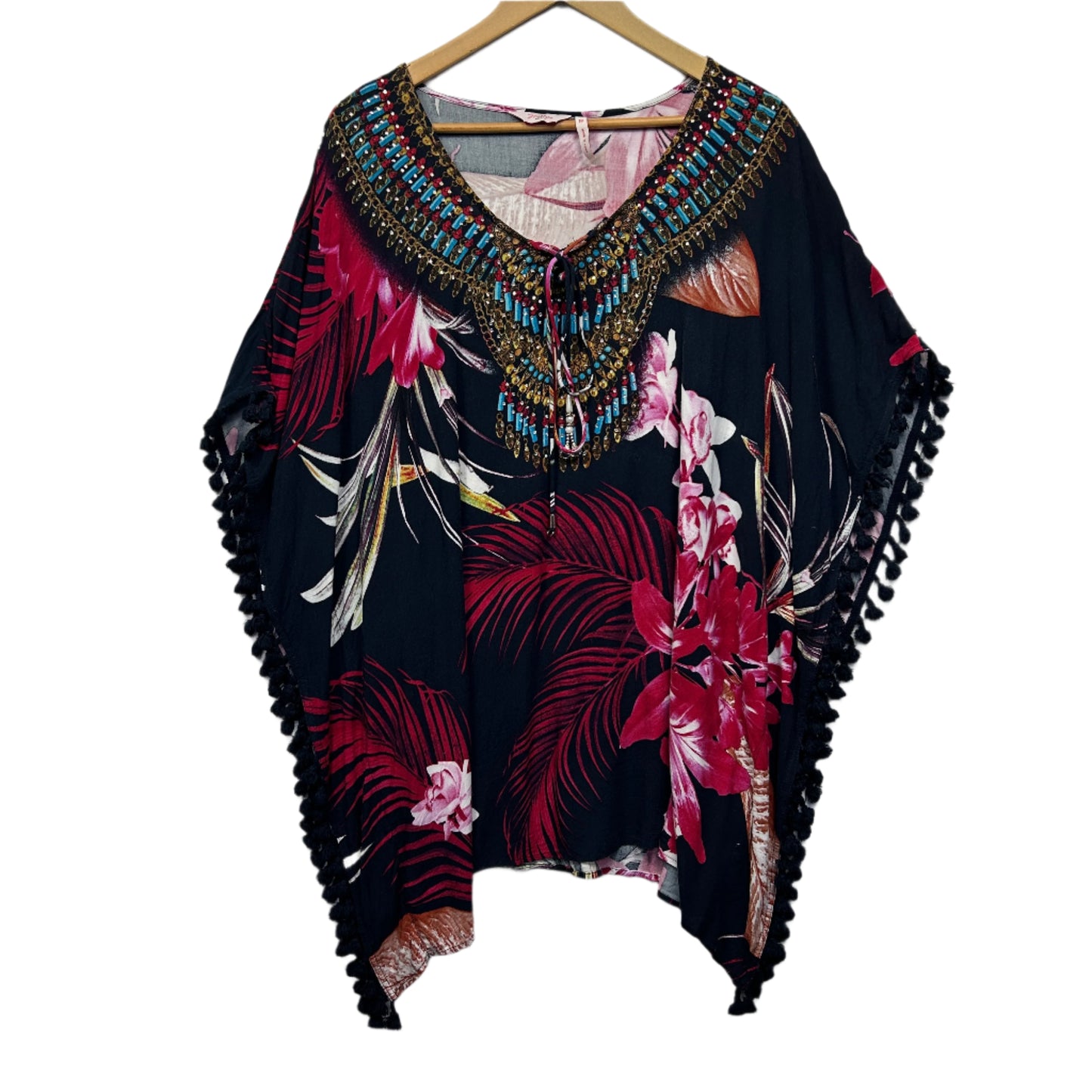 Millers Kaftan Top Size 16 Multicoloured Floral Viscose