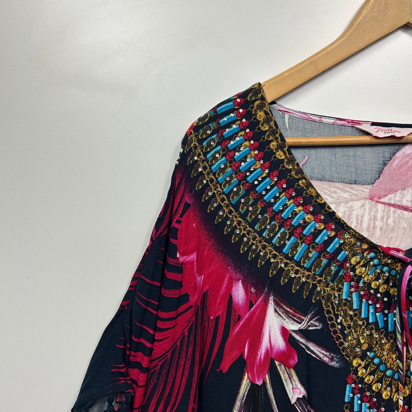 Millers Kaftan Top Size 16 Multicoloured Floral Viscose