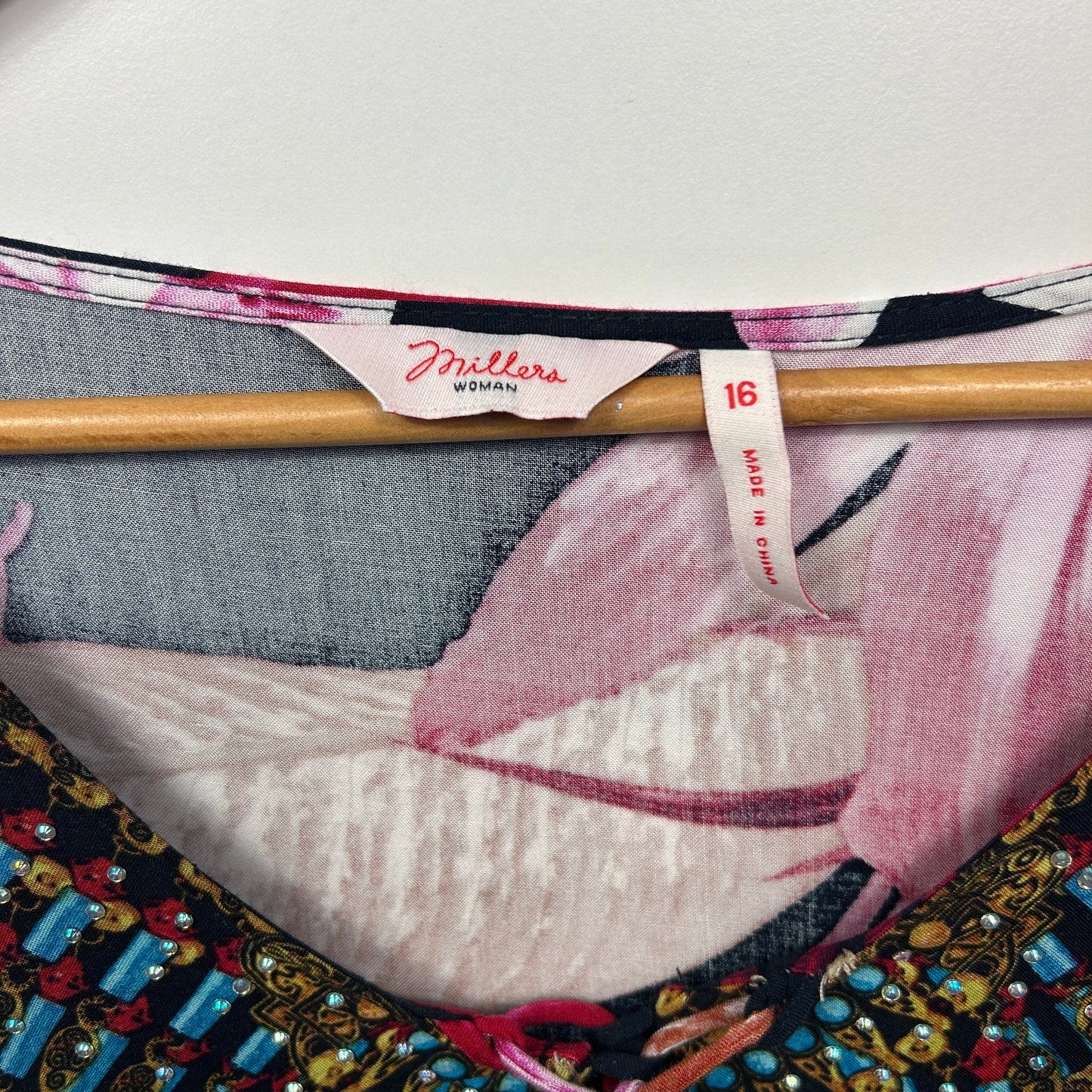 Millers Kaftan Top Size 16 Multicoloured Floral Viscose