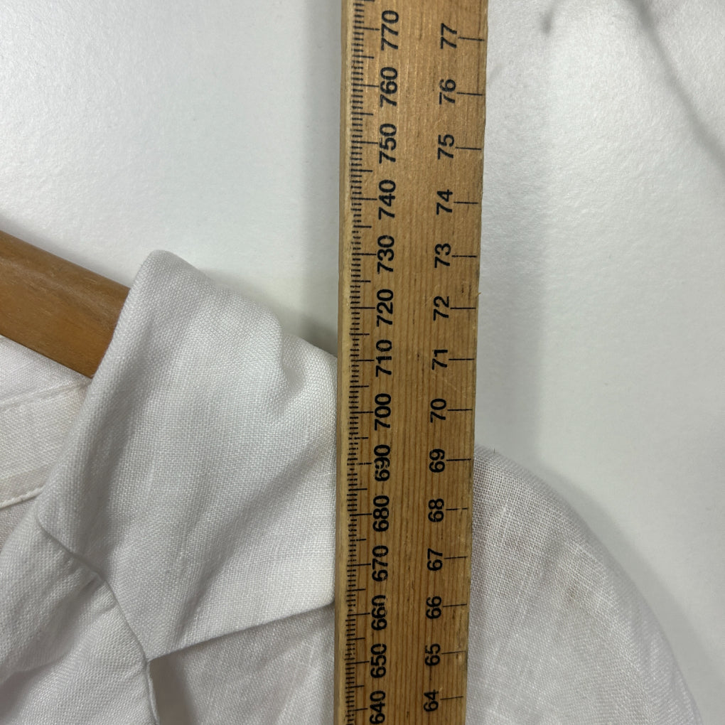 Target White Short Sleeve Linen Top - Size 16