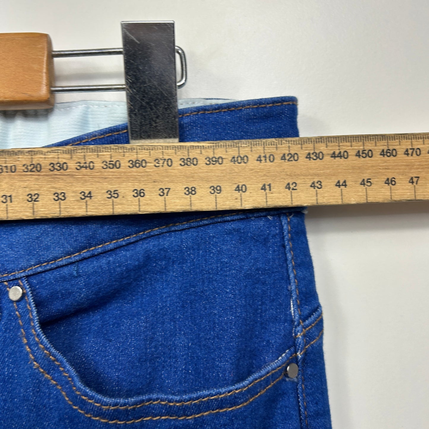 Rockmans Jeans Size 14 Elastic Waist Denim Blue Cotton Blend Pockets