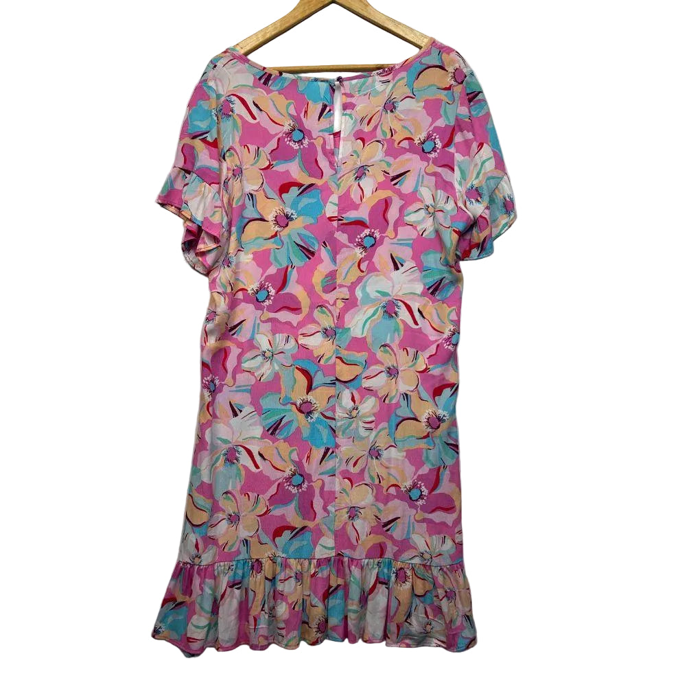 Rockmans Multicoloured Floral Dress - Size 18