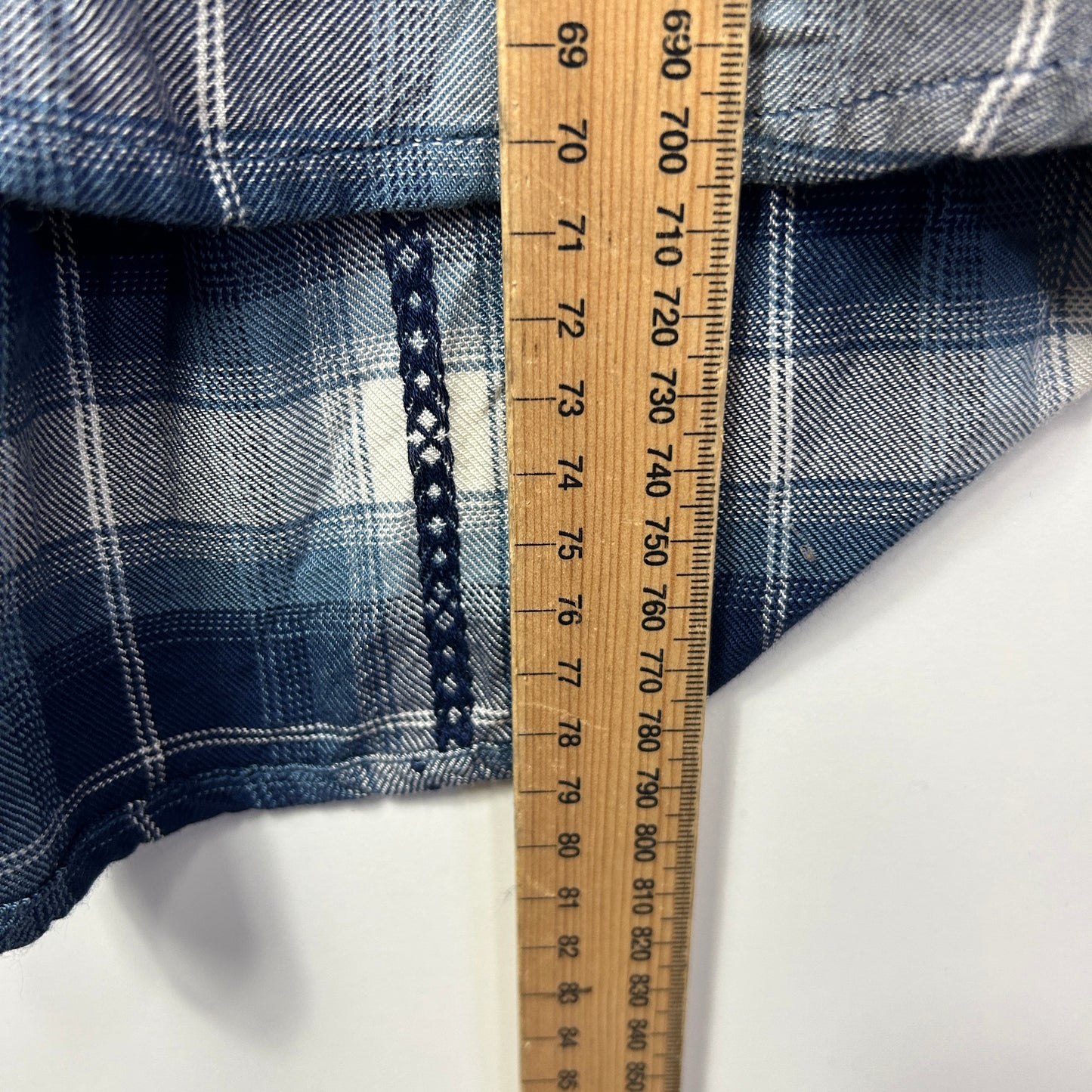 Jane + Delancy Top Size Large 14 Check Flannel Pearl Snap Closures Rayon