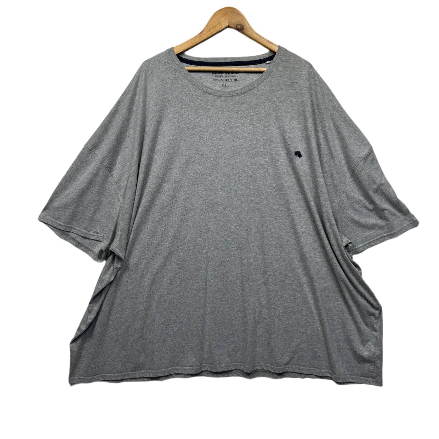 Raging Bull Tshirt Mens Size 8XL Grey Short Sleeve Organic Cotton
