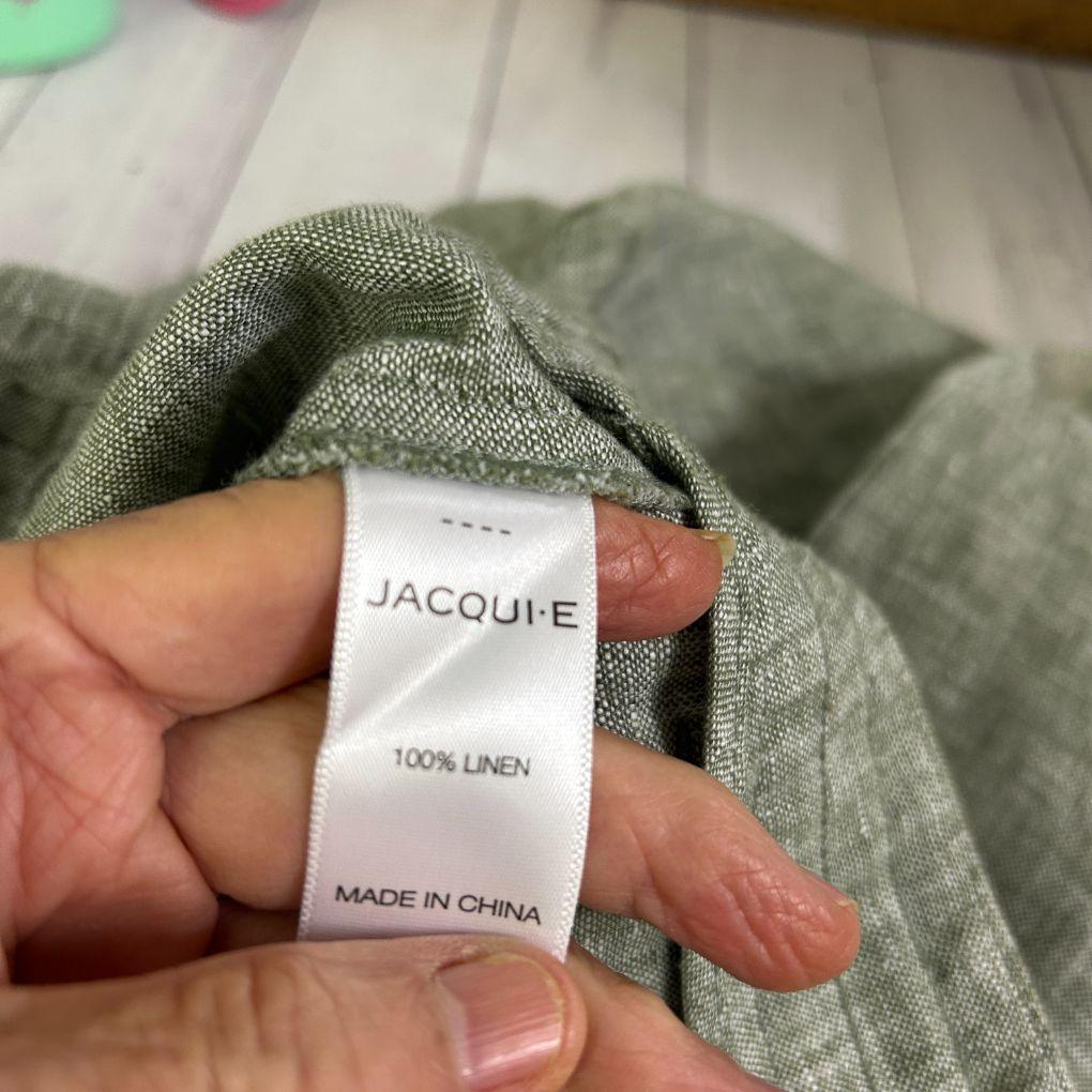 Jacqui E Green Linen Pants - Size 16