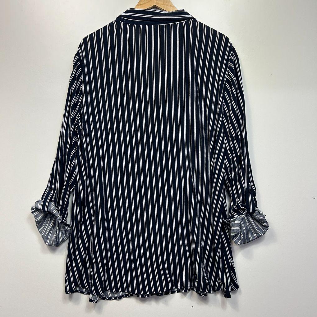 Autograph Navy Striped Shirt - Size 22