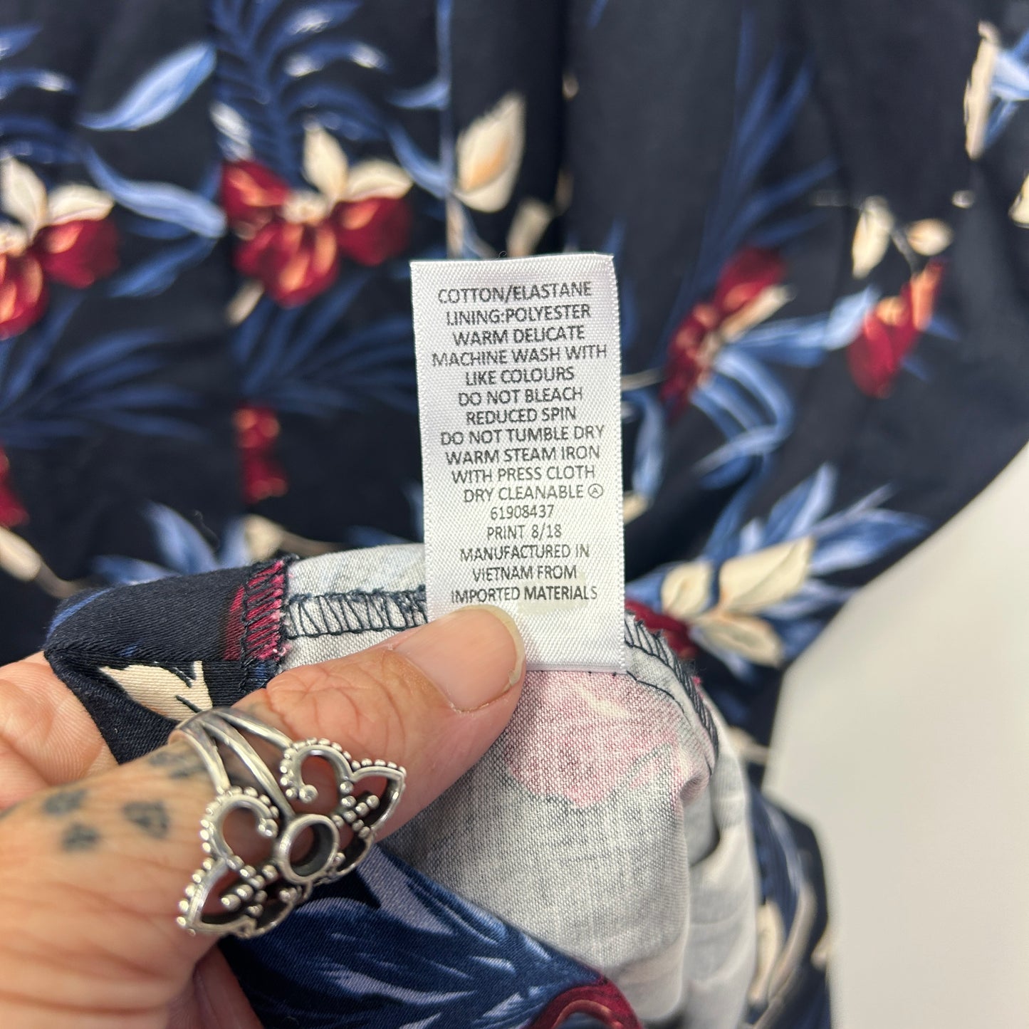 Preview Skirt Size 20 Floral Multicoloured Pockets Cotton Blend