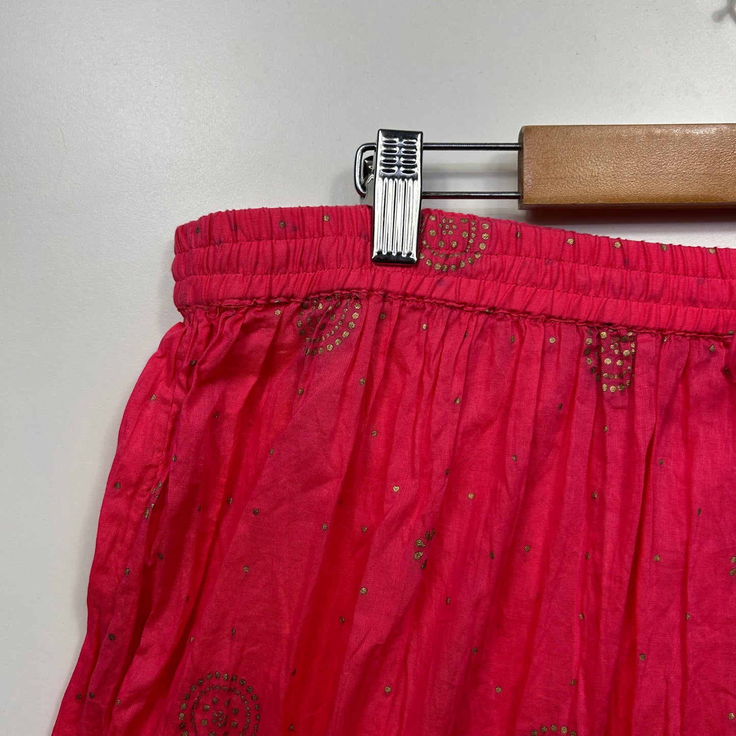 F & F Maxi Skirt Size 14 Large Pink Boho 100% Cotton