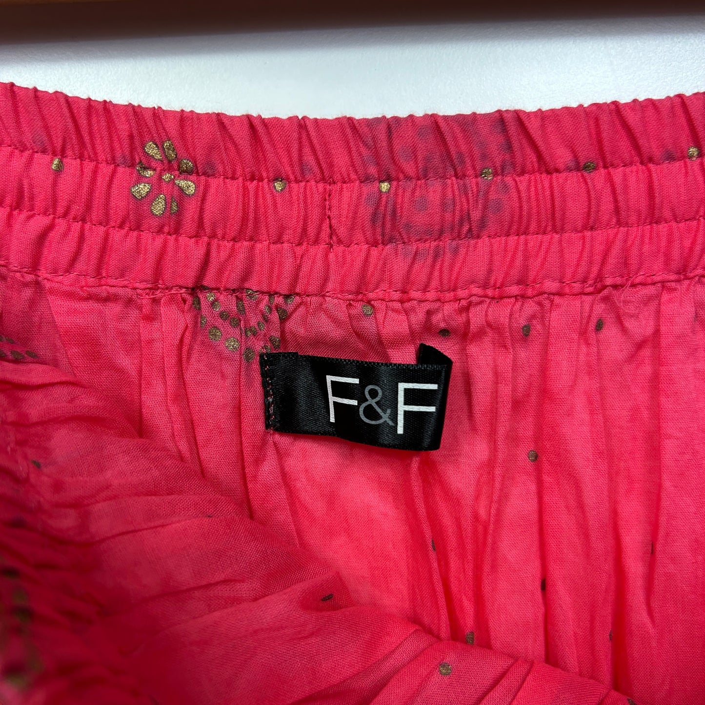 F & F Maxi Skirt Size 14 Large Pink Boho 100% Cotton