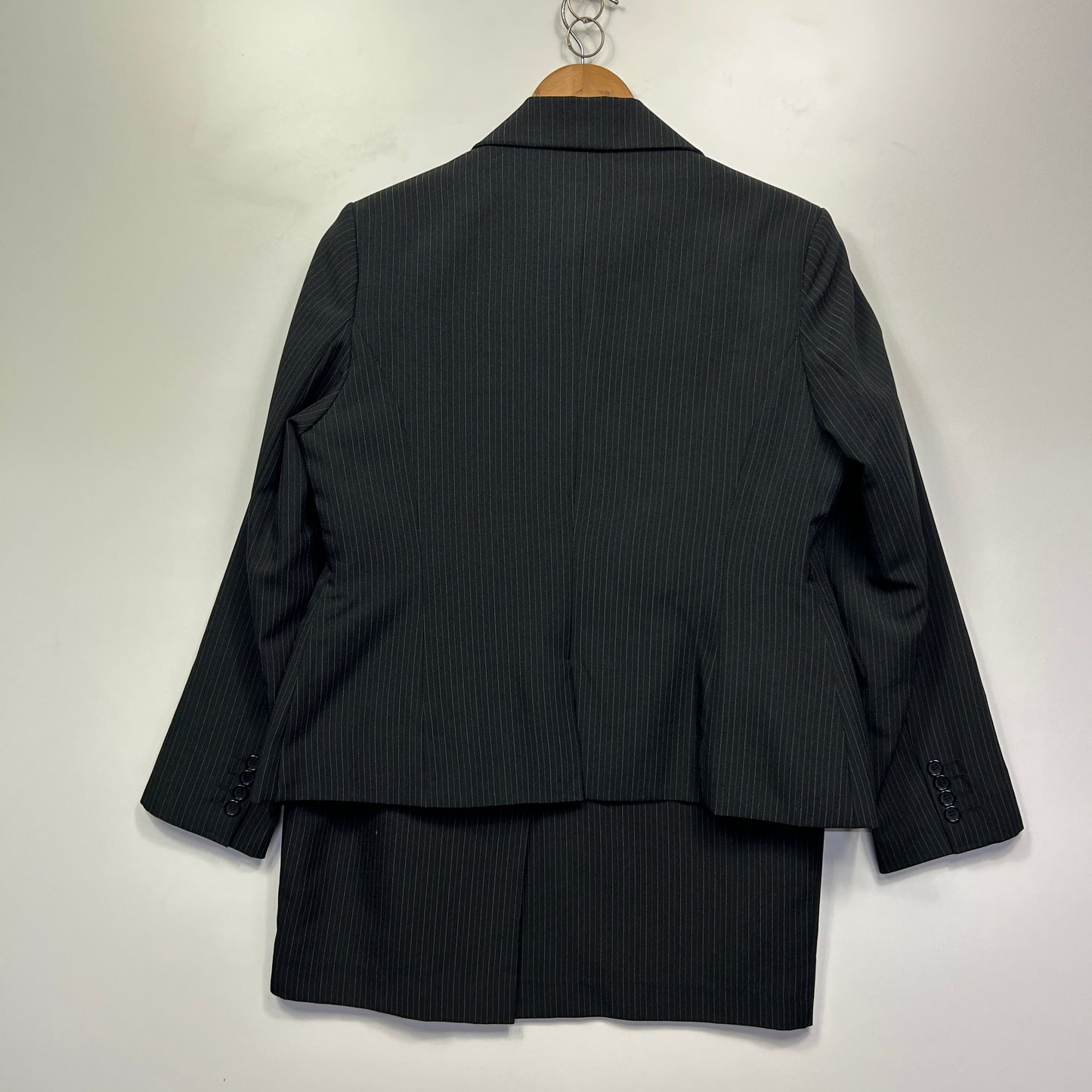 Cathouse Jacket and Skirt Set Size 14 Pinstripe Grey Cotton
