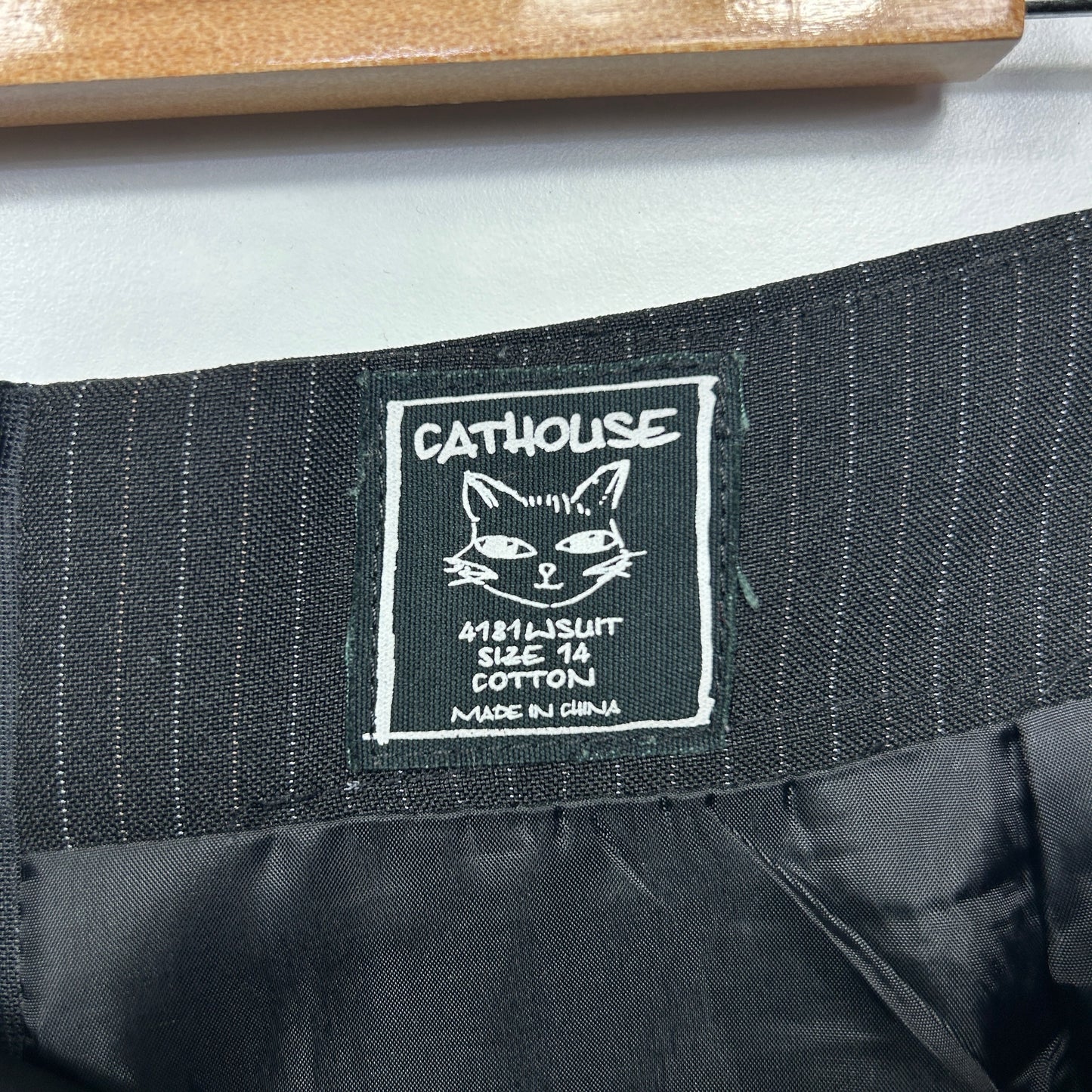 Cathouse Jacket and Skirt Set Size 14 Pinstripe Grey Cotton