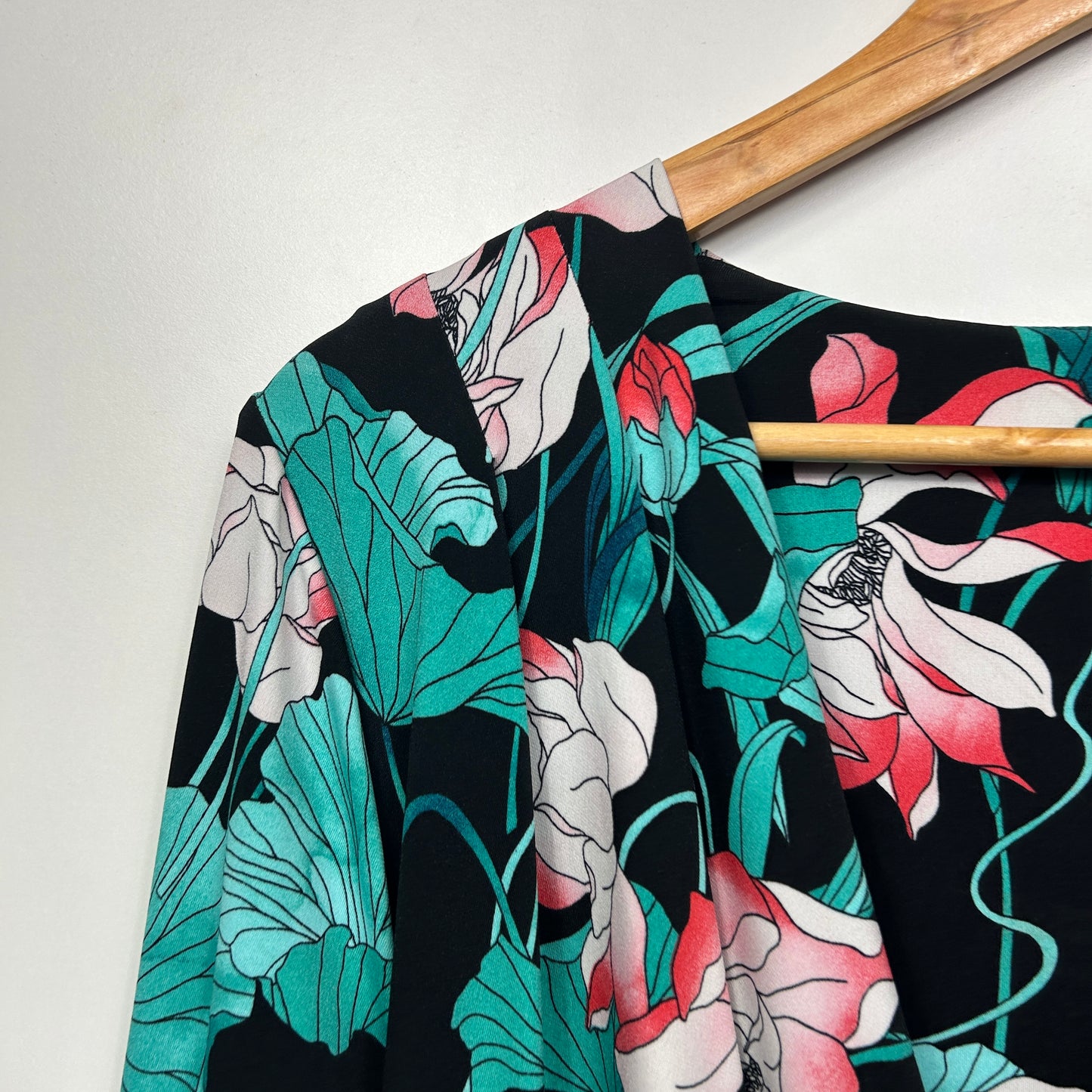 Basque Dress Size 22W Multicoloured Floral Long Sleeve New