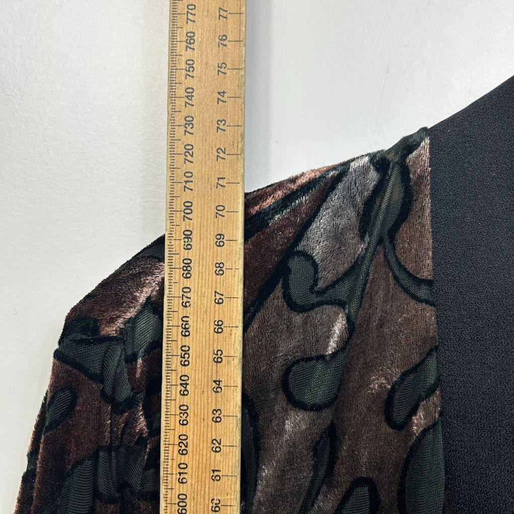 Vintage Brown Burnout Velvet Top - Size 16