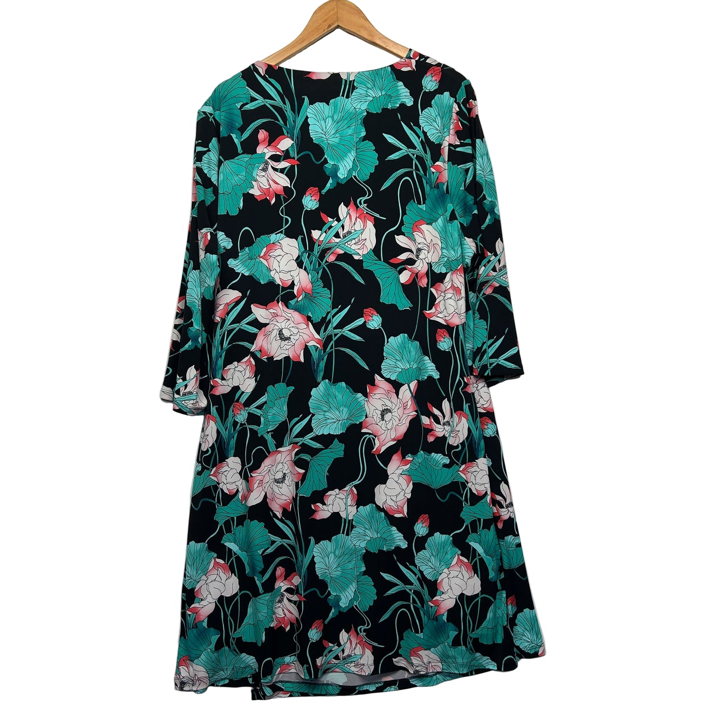Basque Dress Size 22W Multicoloured Floral Long Sleeve New