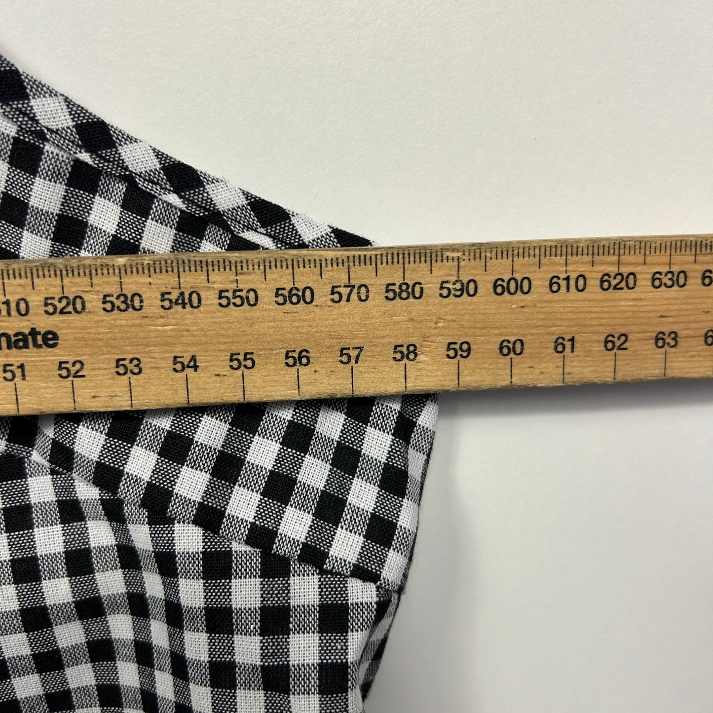 Shein Curve Top Size 3XL 16 18 Black White Gingham Check Sleeveless Front Tie