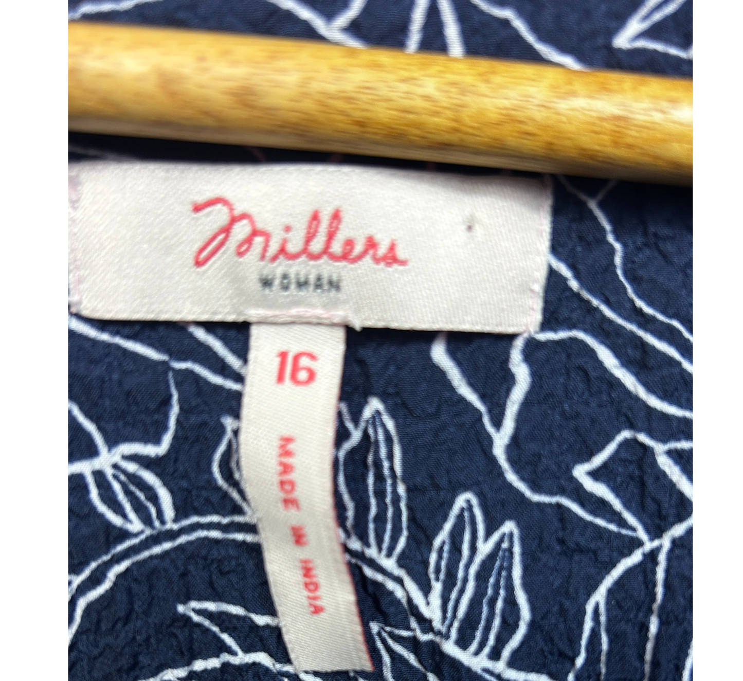 Millers Crinkle Navy Top - Size 16