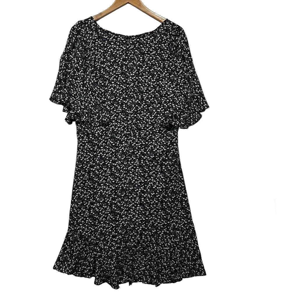Proud Poppy Black Floral Dress - Size 18