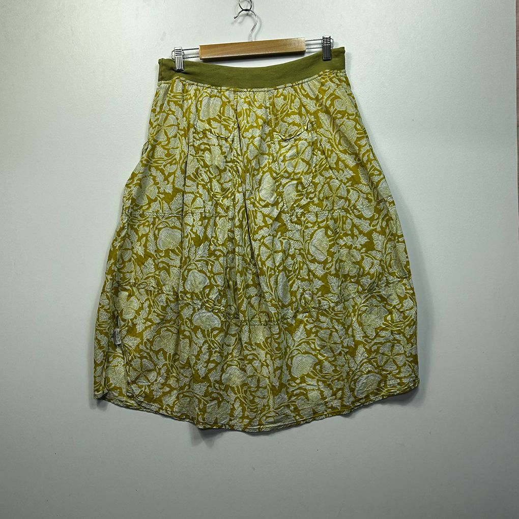Boom Shankar Olive Cotton Skirt - Size 14