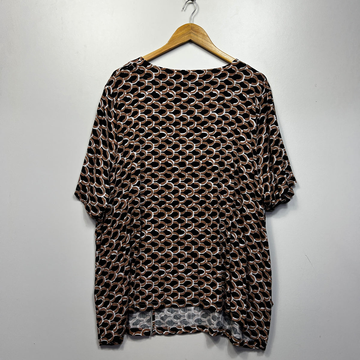 Taking Shape Brown Print Plus Size Top - Size 24