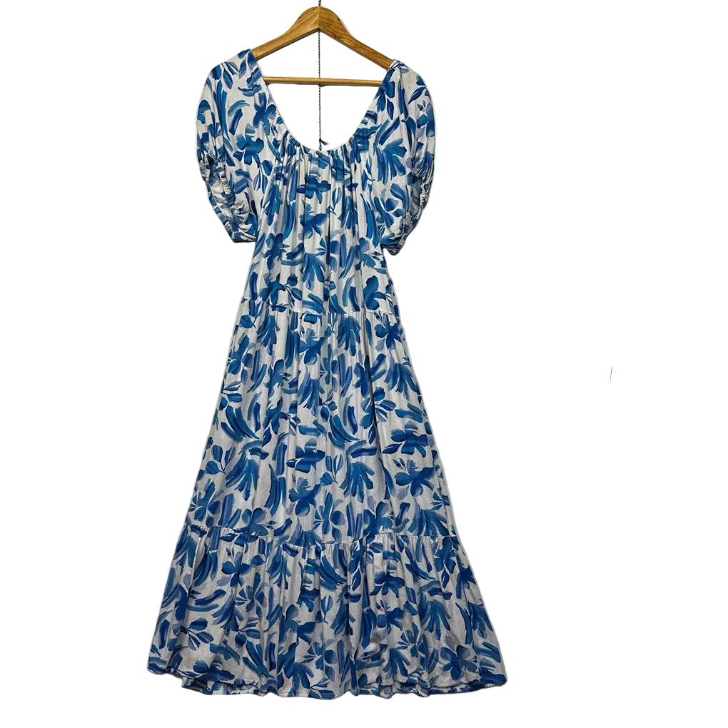 Millers Blue White Maxi Dress - Size 16