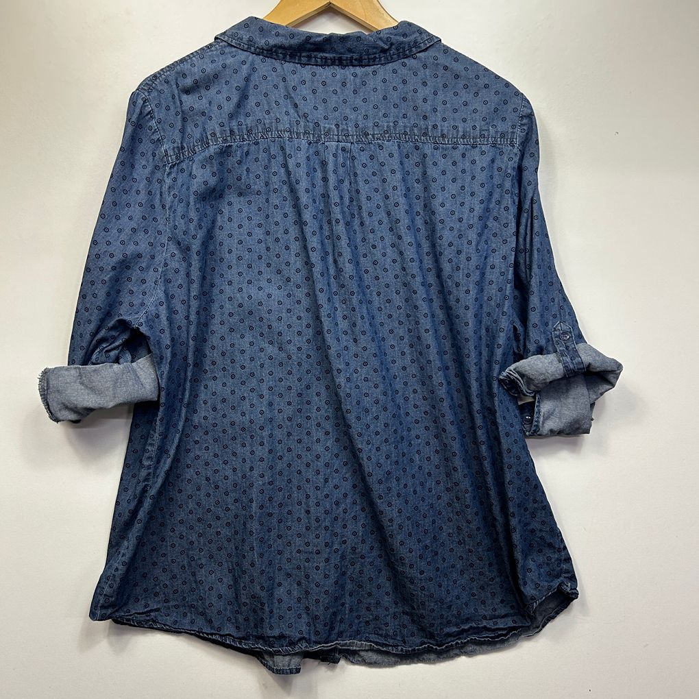 Millers Blue Chambray Cotton Shirt - Size 20