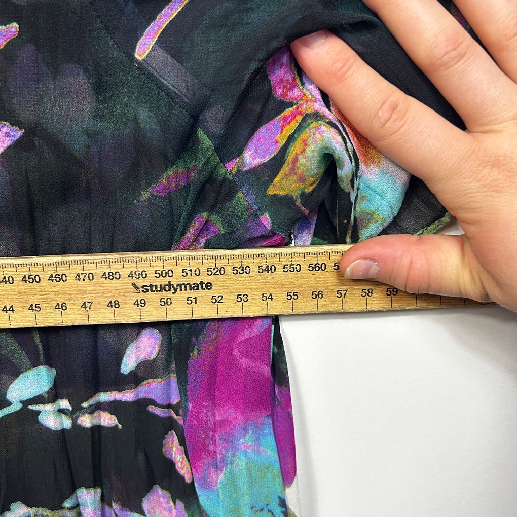 Taking Shape Purple Floral Sheer Tunic Top - Size 16/18