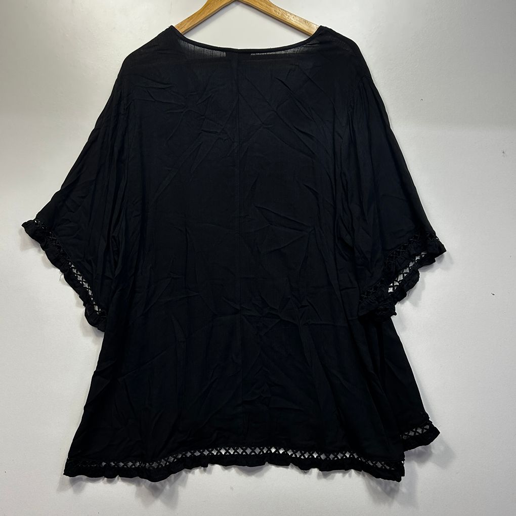 Autograph Black Linen Top - Size 24