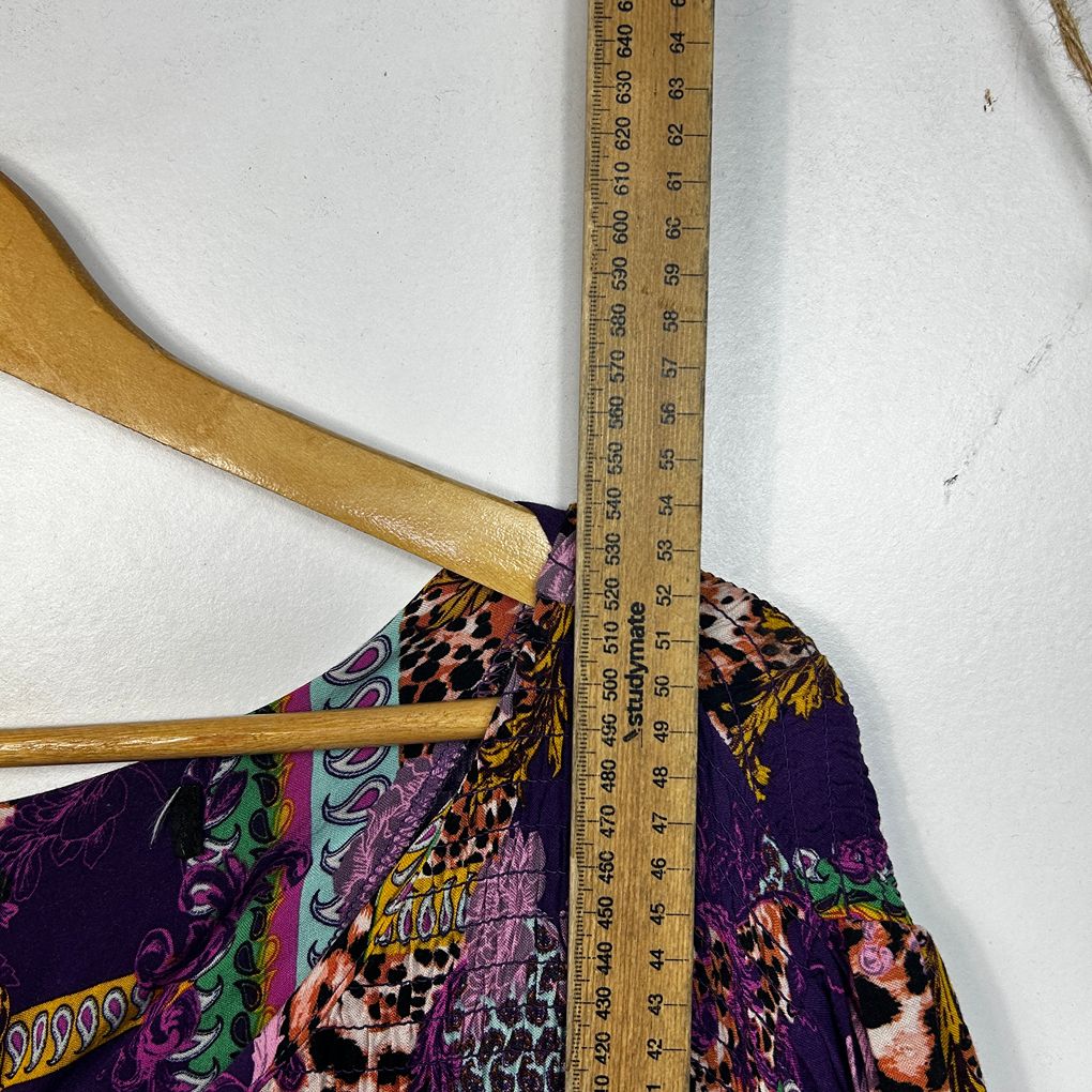 Purple Patchwork Paisley Maxi Dress - Size 22-24