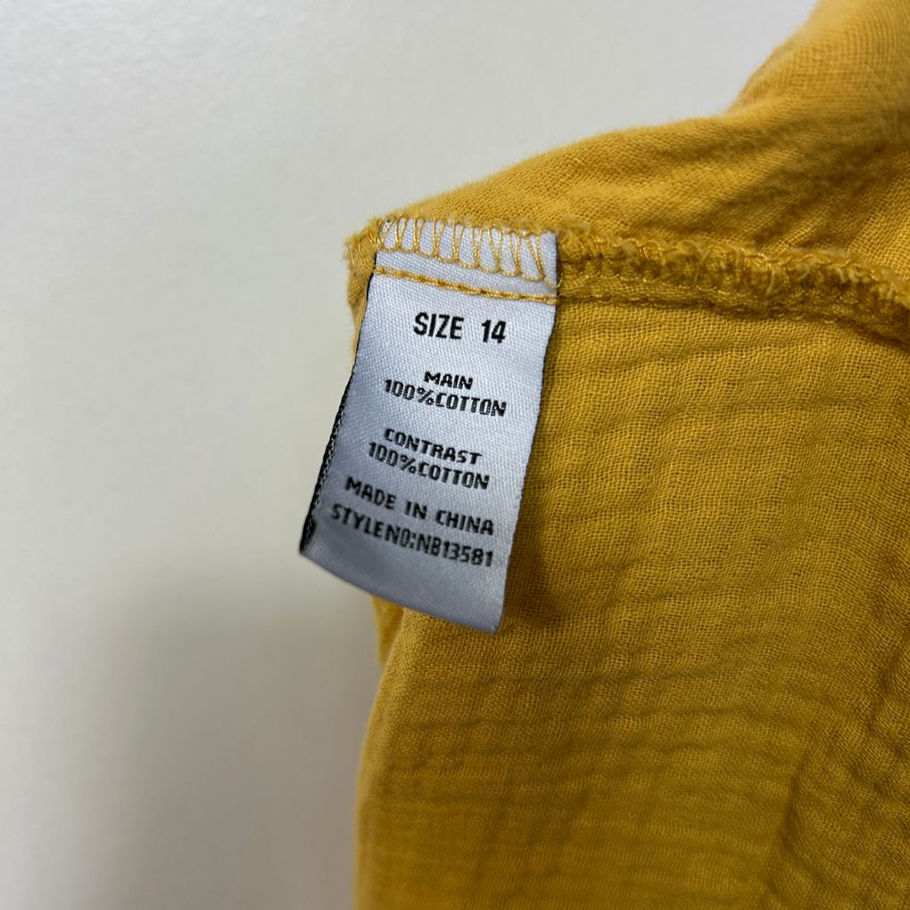 Noni B Mustard Cotton Top - Size 14