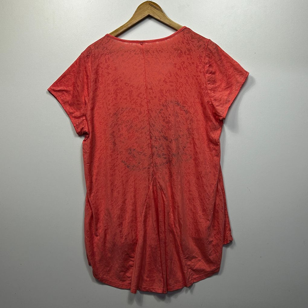 Coral Cotton Love Graphic Beaded Top - Size 16/18?