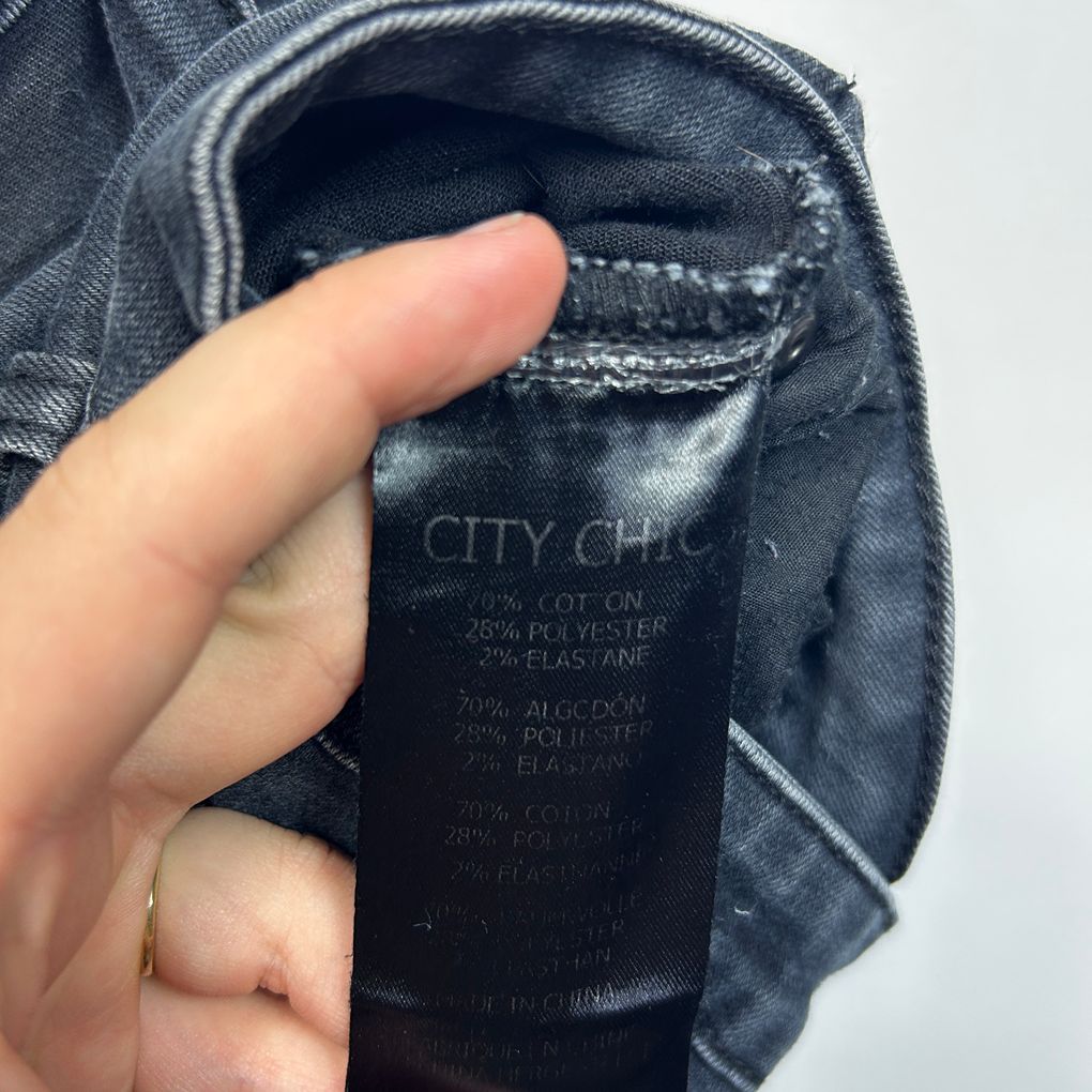 City Chic Black Plus Size Denim Shorts - Size 22