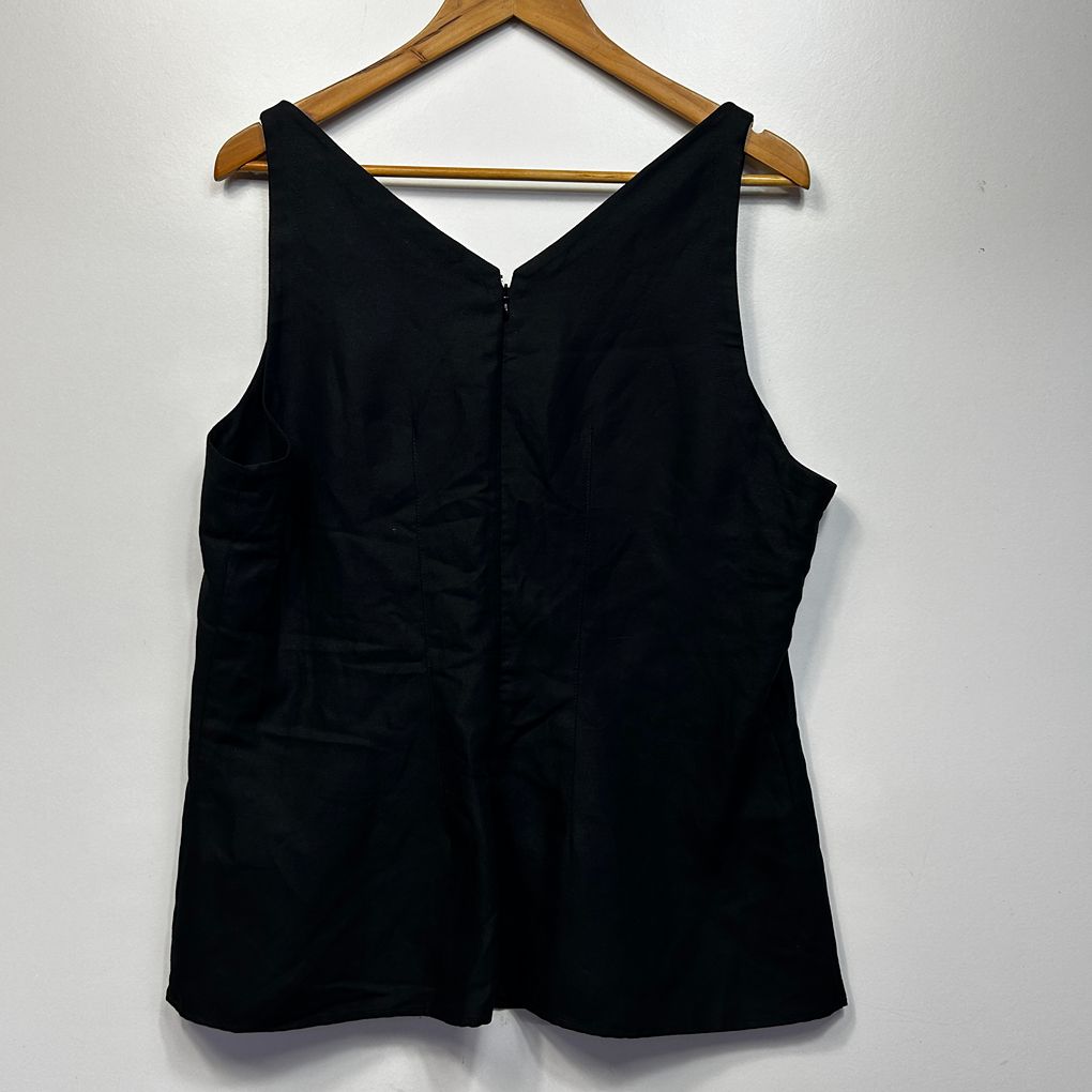 Preview Black Linen Sleeveless Top - Size 18