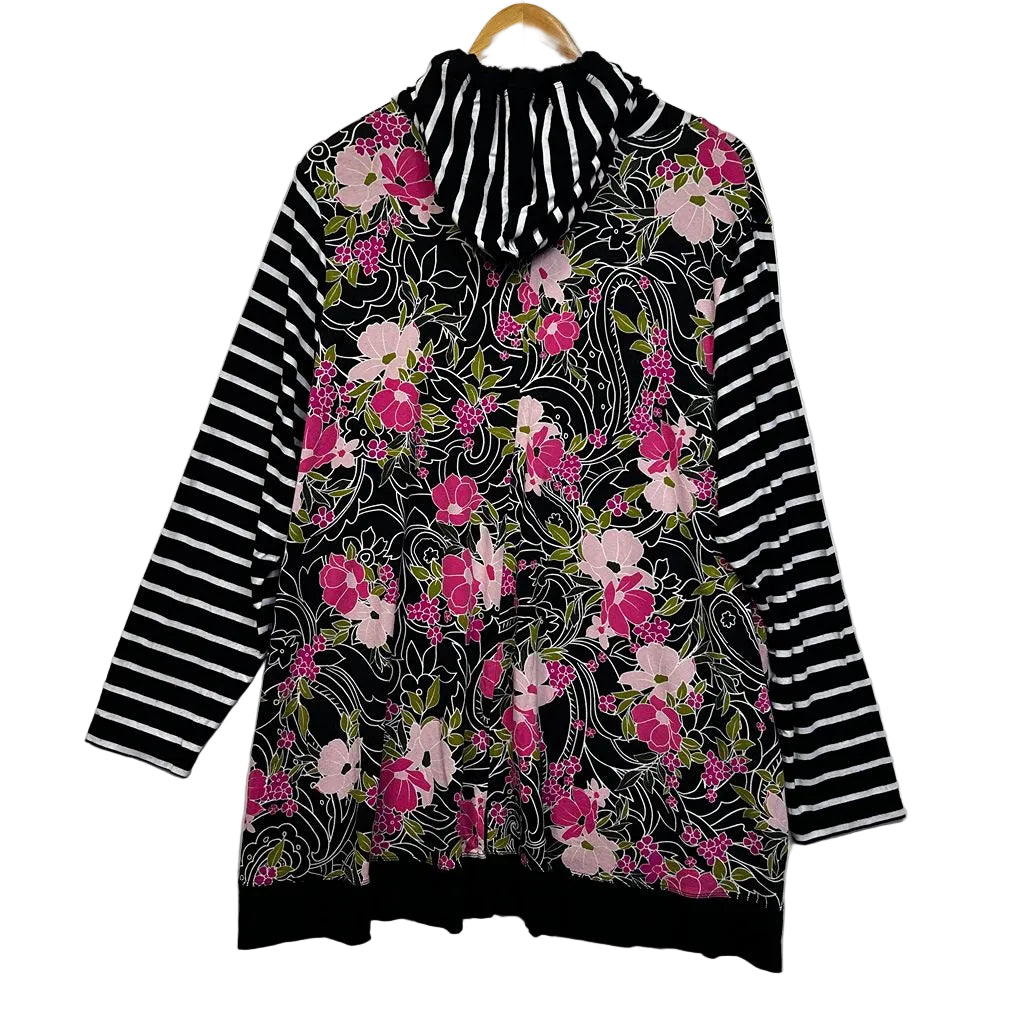 Taking Shape Black Floral Top - Size 22