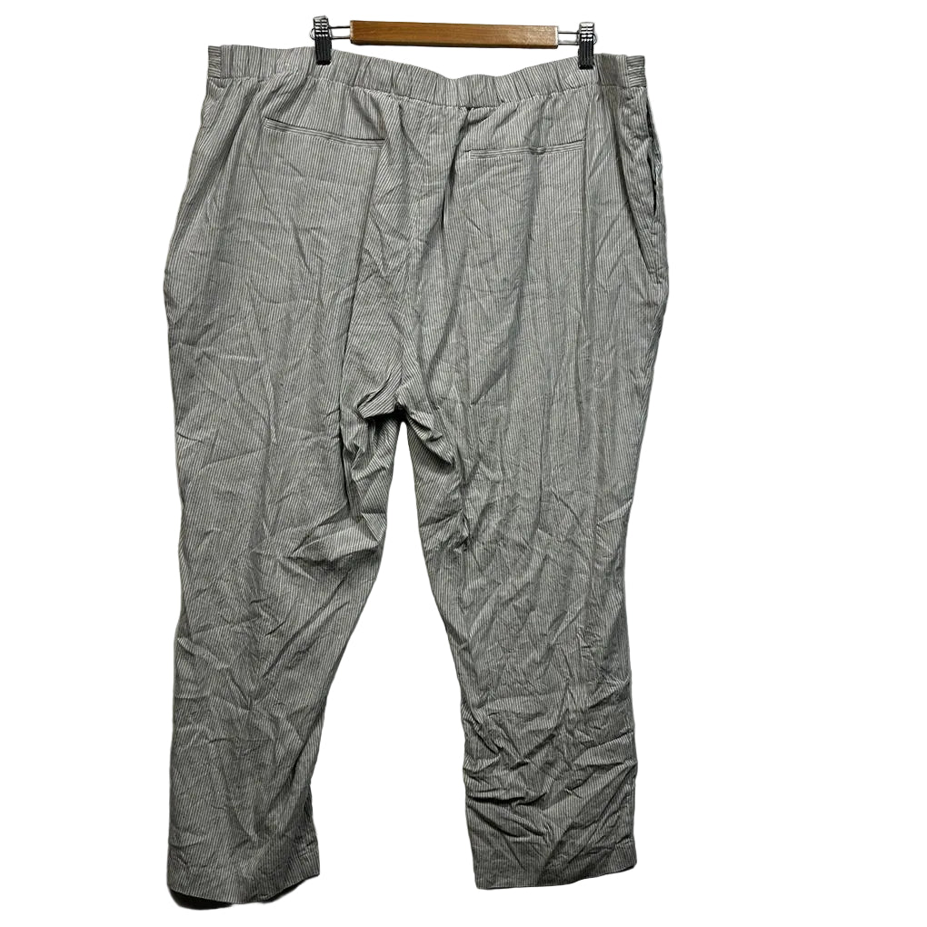 Sportscraft Grey Stripe Linen Pants - Size 18