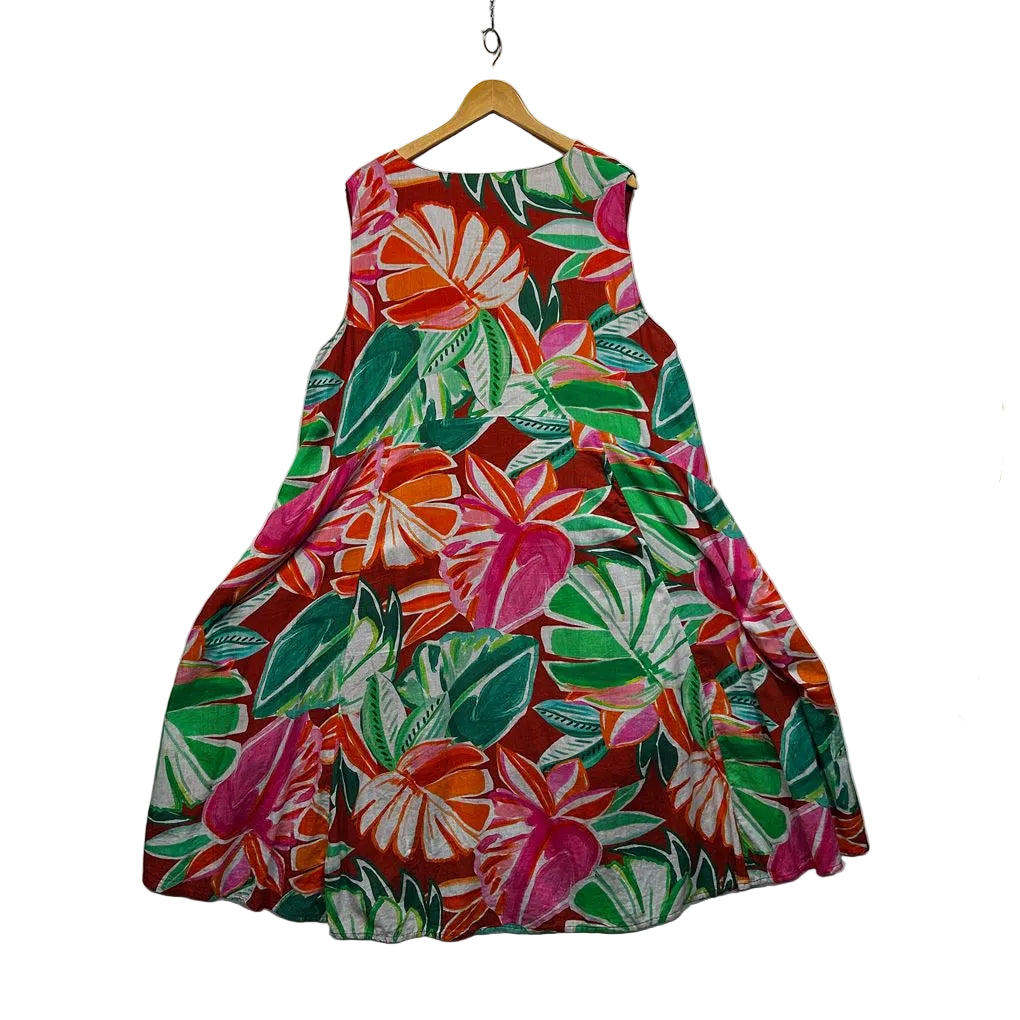 Virtuelle Red Plus Size Cotton Dress - Size 20
