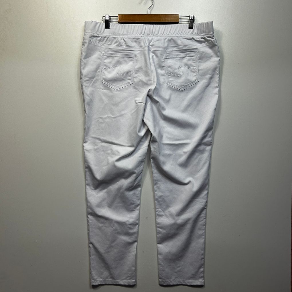 W.Lane White Plus Size Cotton Pants - Size 18