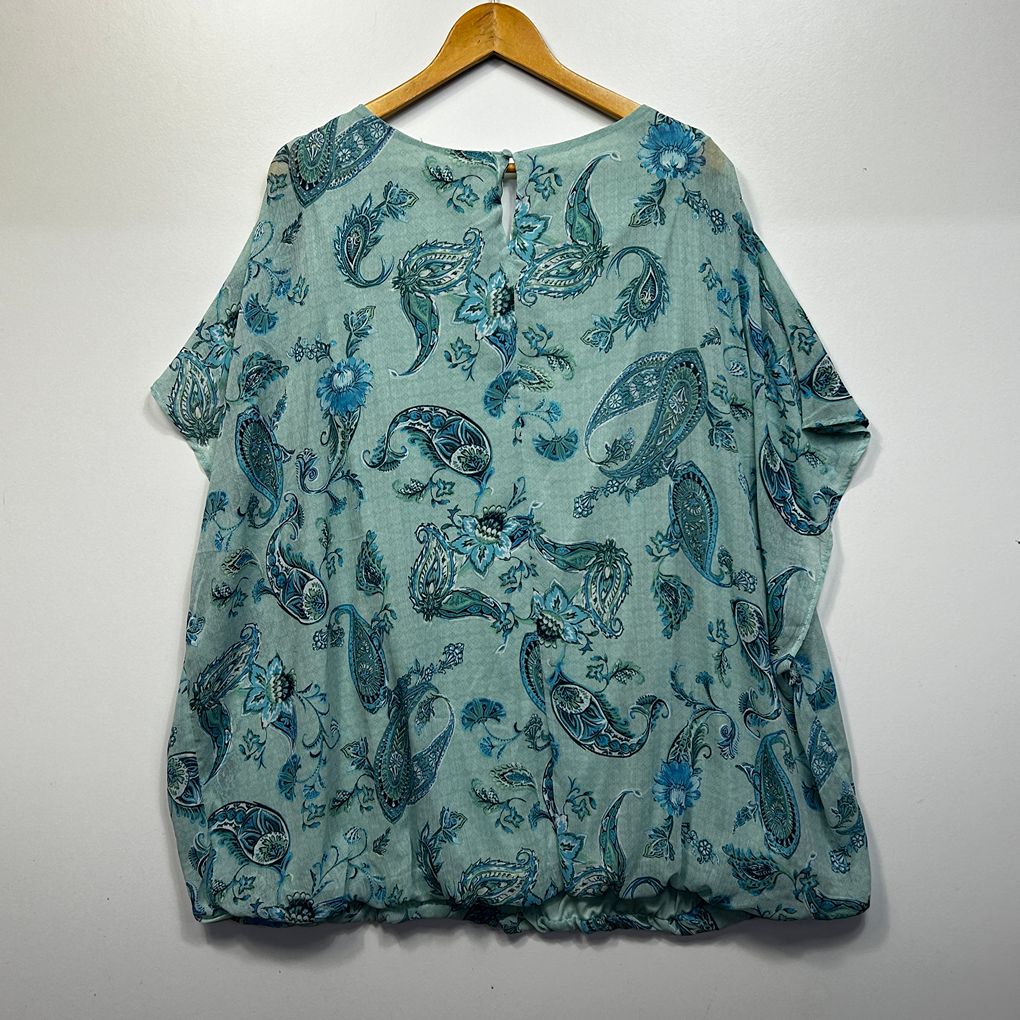 Autograph Aqua Paisley Top - Size 24