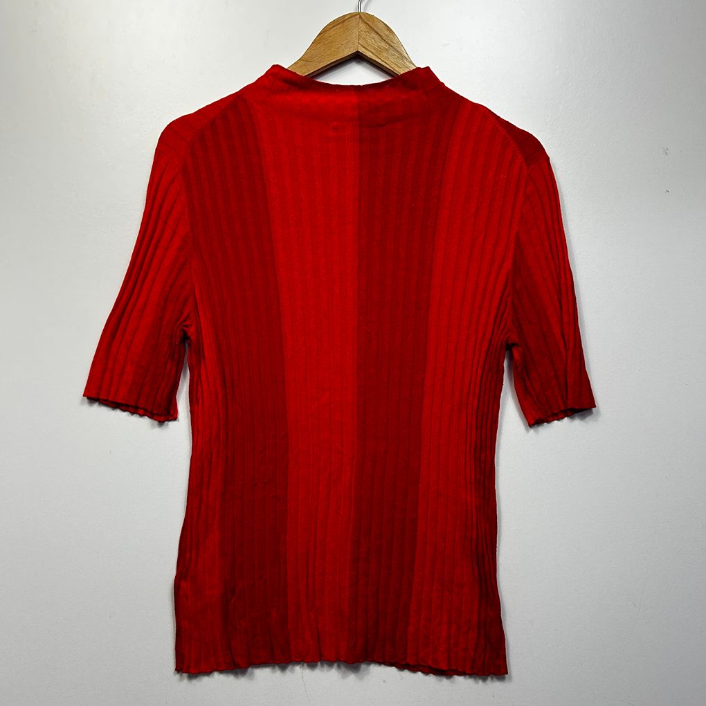 Saba Red Ribbed Top - Size XL