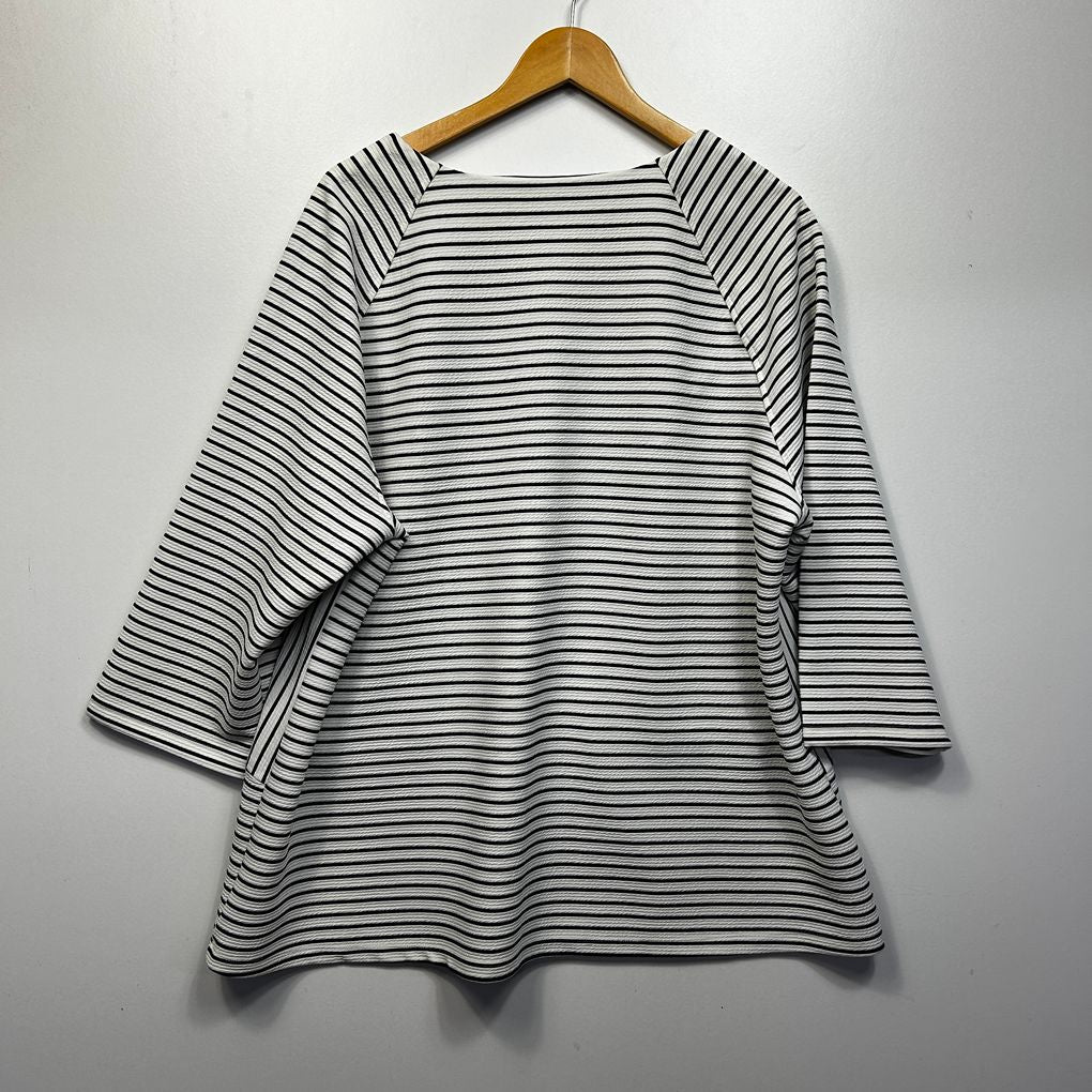 Estelle Black & White Striped Top - Size 22