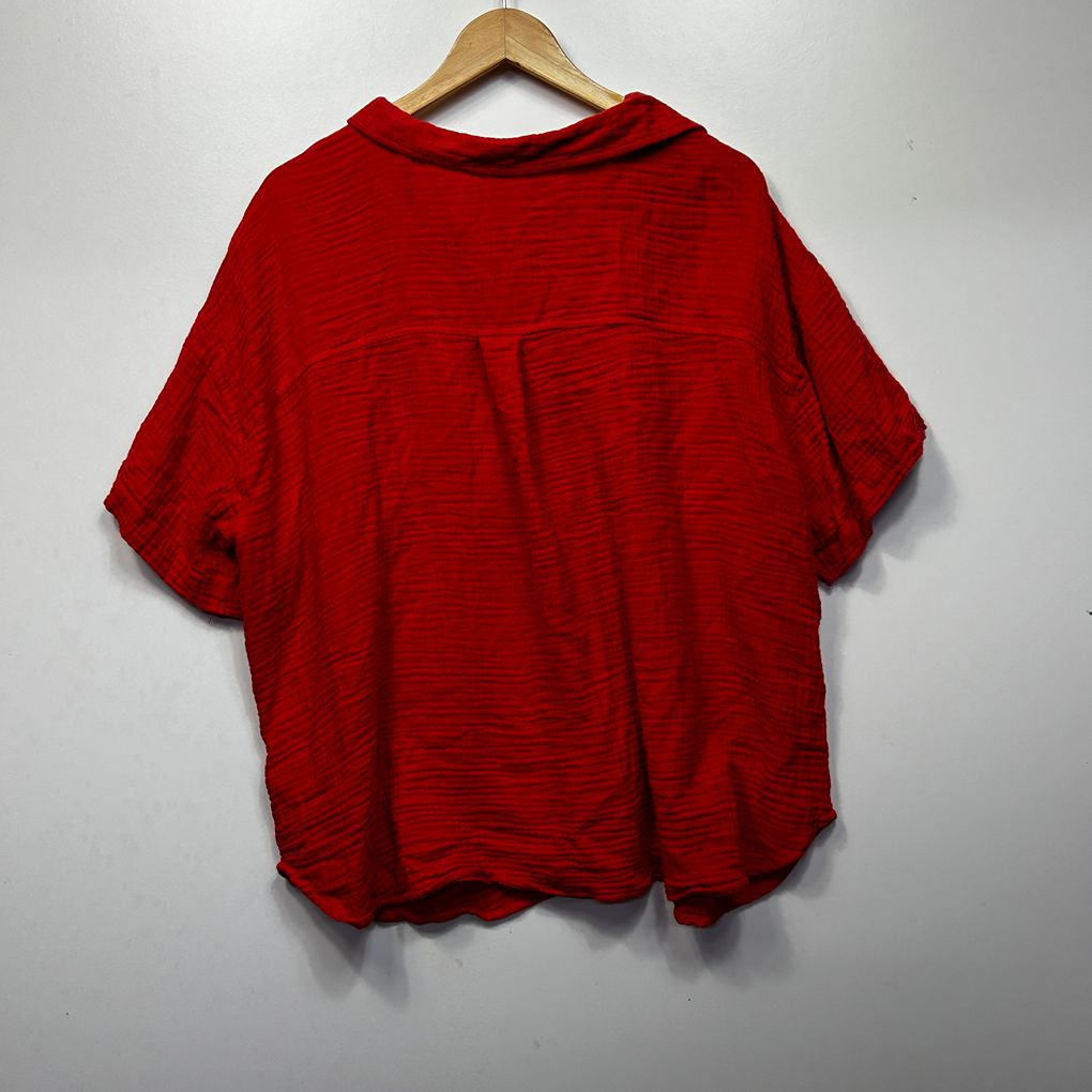 Avella Red Cotton Shirt - Size 26
