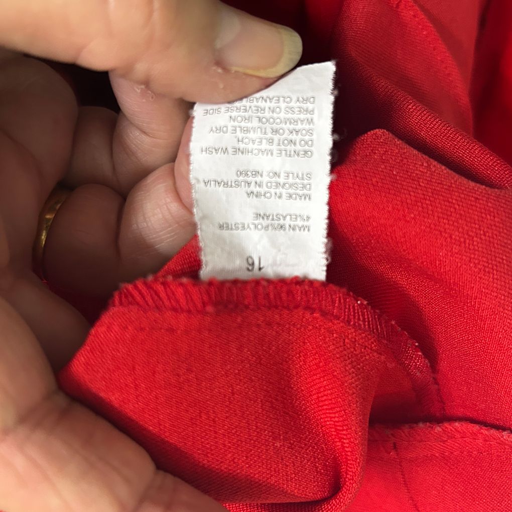 Liz Jordan Red Pants - Size 16