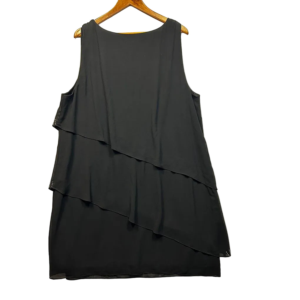 Autograph Black Layered Sleeveless Top - Size 20