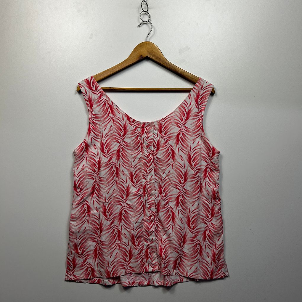 Katies Red Linen Sleeveless Top - Size 12
