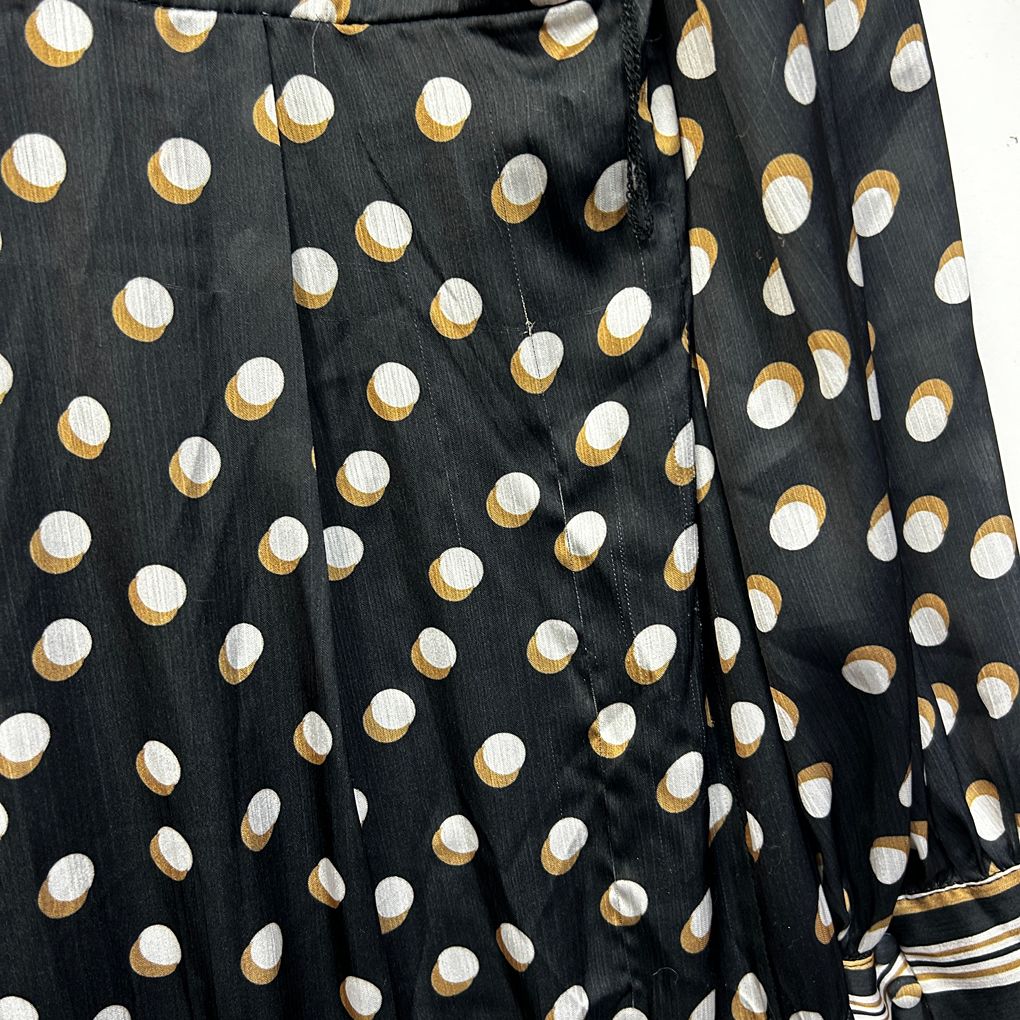 Karen Millen Black Spot Tiered Dress - Size 22/24 (Fault)