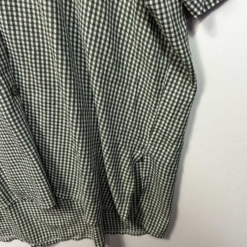 Vintage Now Green Plus Size Gingham Shirt - Size 24