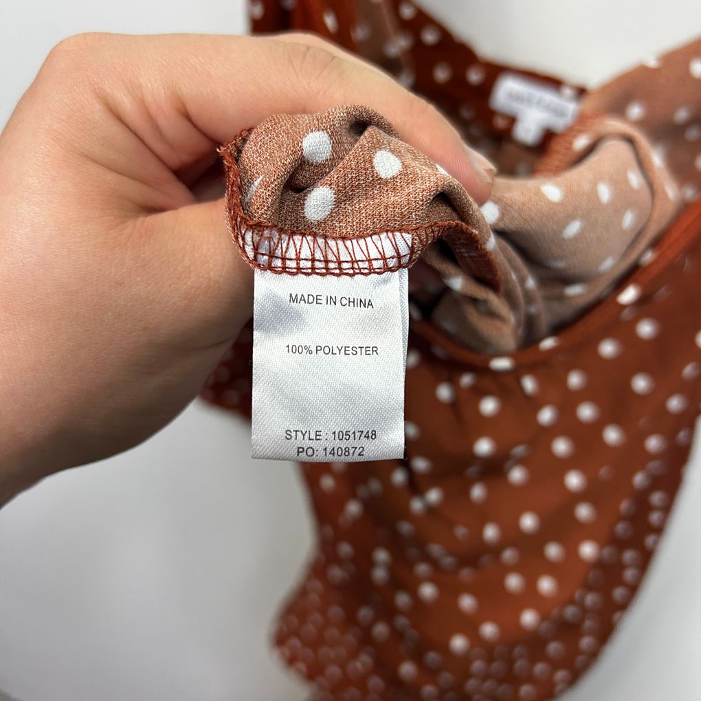 Table Eight Rust Polka Dot One Shoulder Jumpsuit - Size 16
